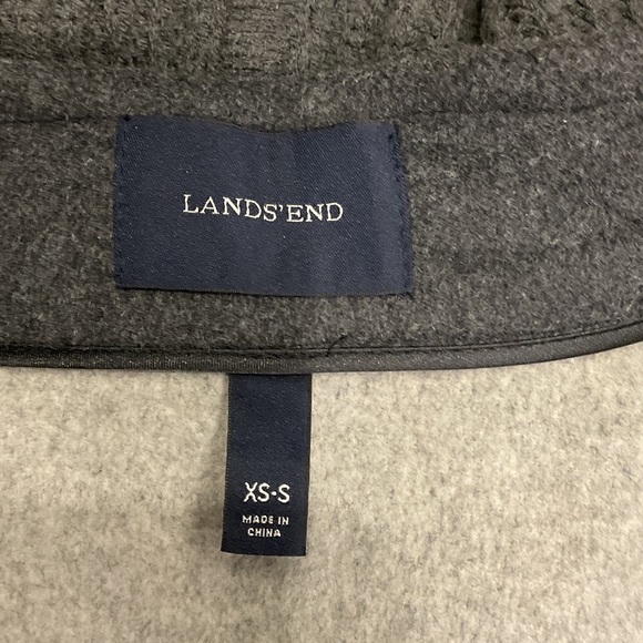 Lands' End Charcoal Cape with Zipper and Hood, Sz XS/S - Picture 2 of 8
